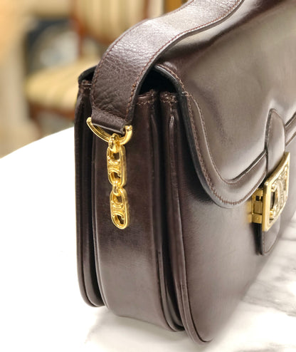 CELINE Blason Triomphe Shoulder bag Brown Old CELINE vintage 85uiw4