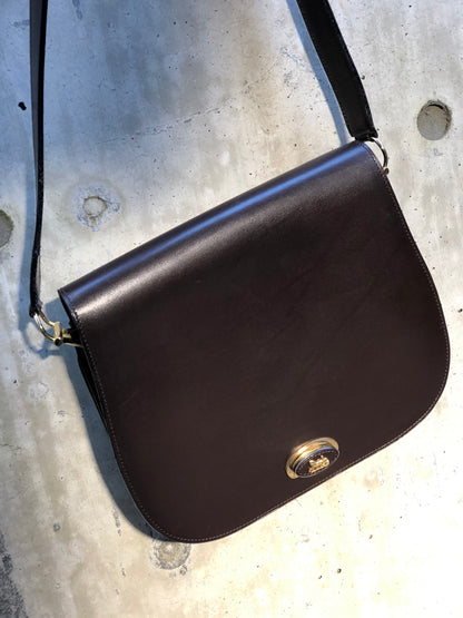 CELINE 馬車翻蓋斜背包 肩背包 棕色 復古 舊 CELINE wzv36g