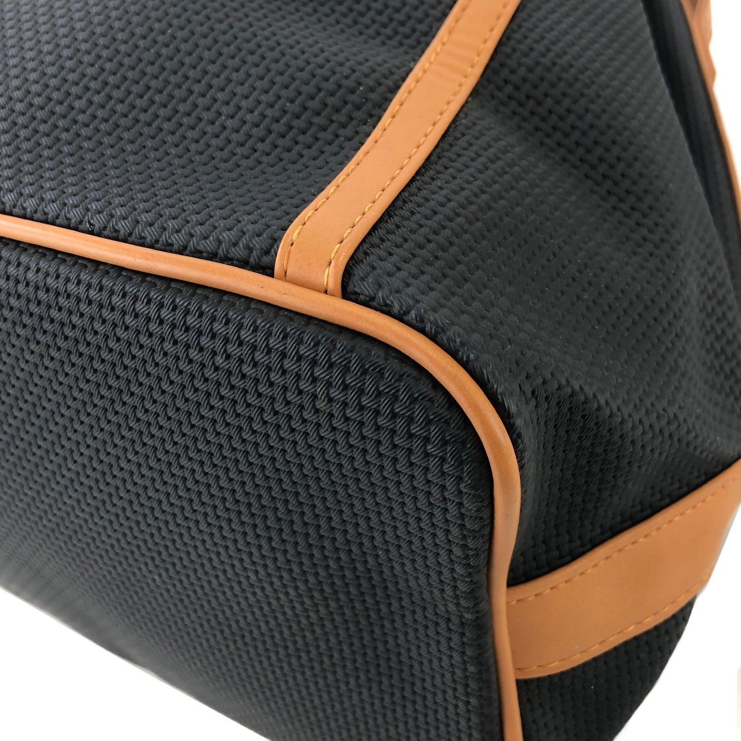 Yves Saint Laurent Triangle logo Drawstring Shoulderbag Black Vintage Old YSL xsyy46