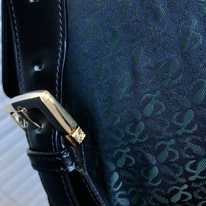 LOEWE Anagram pattern Jacquard Backpack Black Vintage Old akvukm