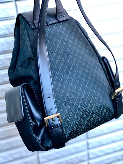 LOEWE Anagram pattern Jacquard Backpack Black Vintage Old akvukm