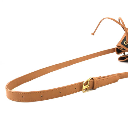 Yves Saint Laurent Triangle logo Drawstring Shoulderbag Black Vintage Old YSL xsyy46