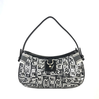 Salvatore Ferragamo 標誌圖案手提包 Hobobag 黑色復古舊 r8hxan