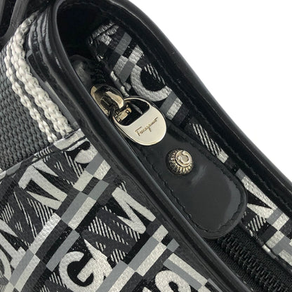 Salvatore Ferragamo 標誌圖案手提包 Hobobag 黑色復古舊 r8hxan