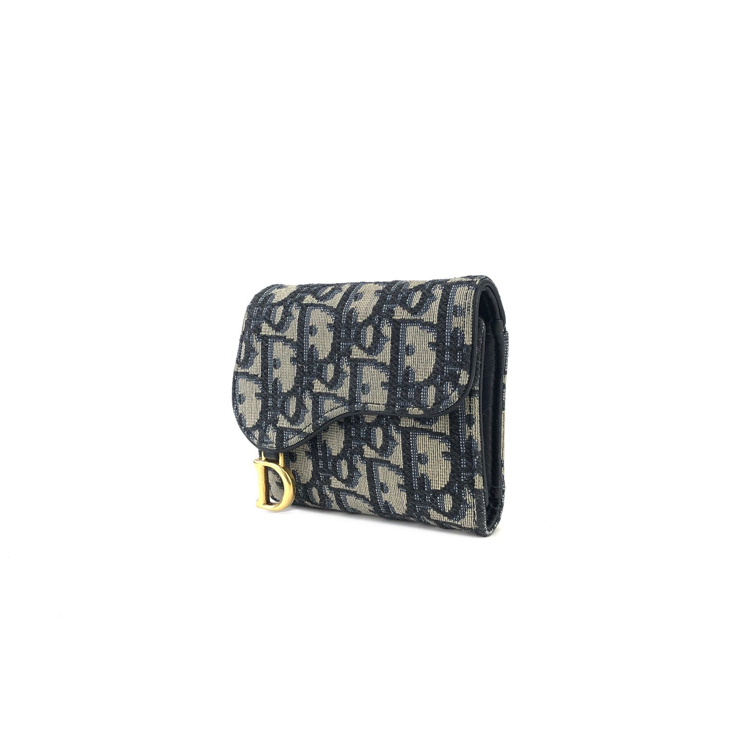 Christian Dior Trotter Oblique SADDLE wallet Compact wallet jacquard S5652CTZQ Navy a7tyzr
