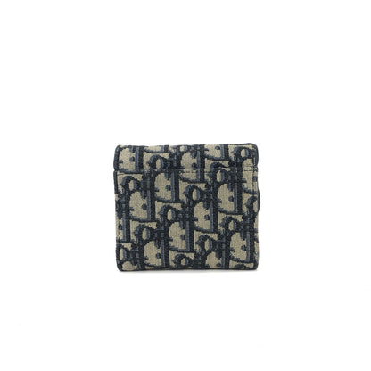 Christian Dior Trotter Oblique SADDLE wallet Compact wallet jacquard S5652CTZQ Navy a7tyzr