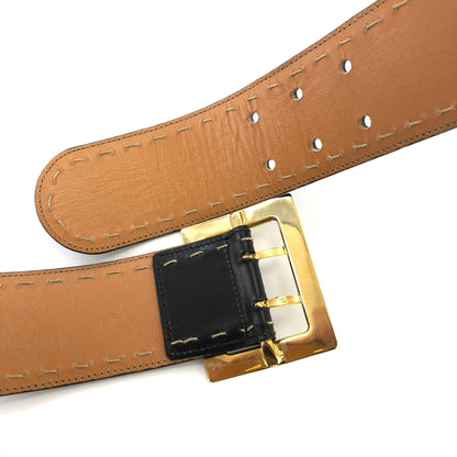 CELINE 圓形標誌皮帶 黑色 復古舊款 Celine ag6i6t
