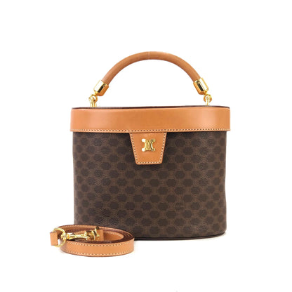 CELINE Macadam Triomphe Blason Small Handbag Vanitybag Shoulderbag Brown Vintage Old celine z4zu2n