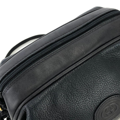 GUCCI GG Embossed Leather Round Crossbody Shoulder bag Navy Vintage Old Gucci 3gt8ni