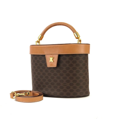 CELINE Macadam Triomphe Blason Small Handbag Vanitybag Shoulderbag Brown Vintage Old celine z4zu2n