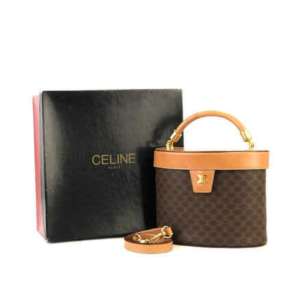 CELINE Macadam Triomphe Blason Small Handbag Vanitybag Shoulderbag Brown Vintage Old celine z4zu2n
