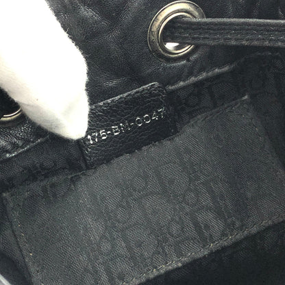 Christian Dior Cannage Lady dior D Charm Patent leather Drawstring Mini Handbag Black 36mvap