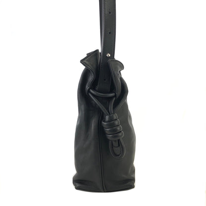 LOEWE Flamenco Knot Small Drawstring Shoulder bag Black Vintage y2228i