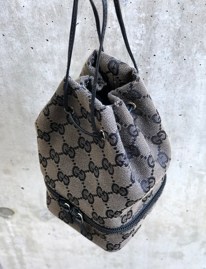 GUCCI GG canvas Drawstring Mini Handbag Pouch Black Vintage Old Gucci cxne44