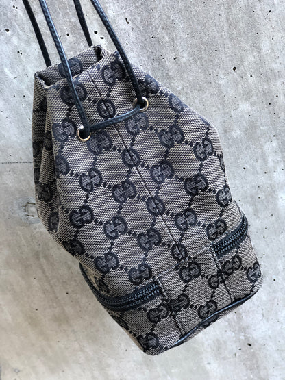 GUCCI GG canvas Drawstring Mini Handbag Pouch Black Vintage Old Gucci cxne44