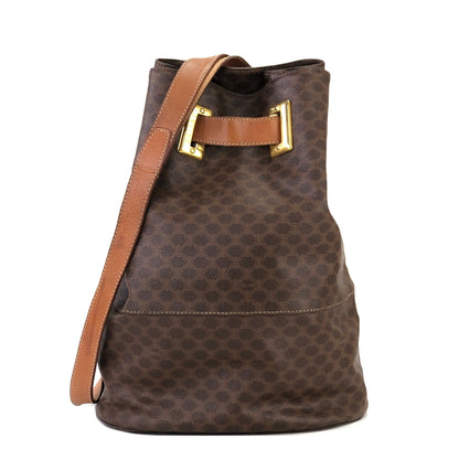 CELINE Macadam Drawstring One shoulder bag Sling bag Brown Vintage Old CELINE b5kt2p