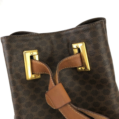 CELINE Macadam Drawstring One shoulder bag Sling bag Brown Vintage Old CELINE b5kt2p