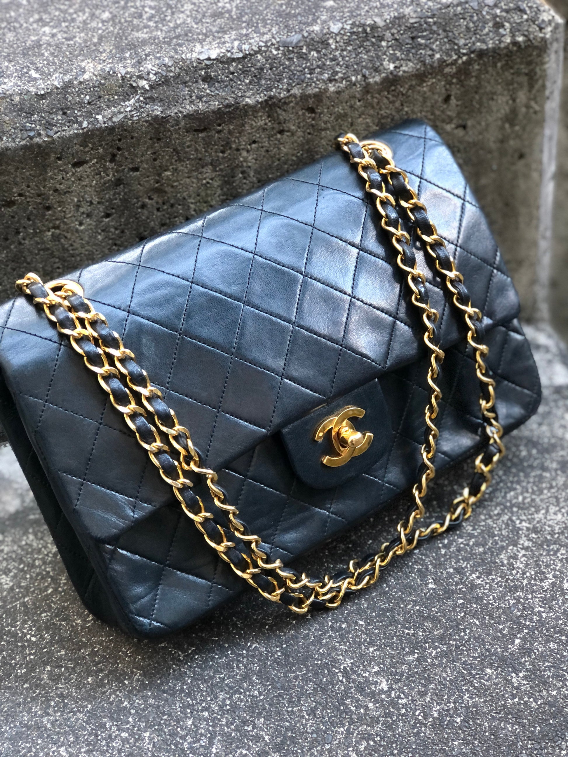 CHANEL Matelasse Coco Turn lock Lambskin Double flap Chain