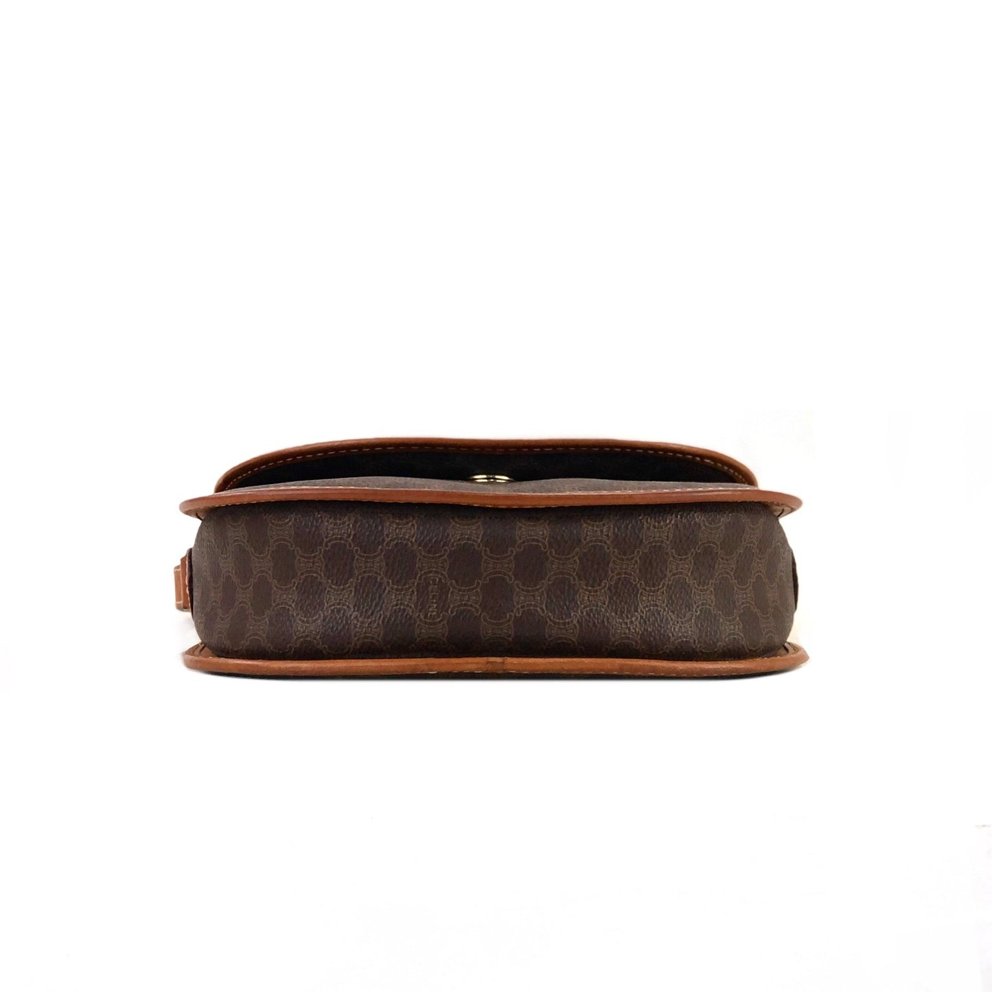CELINE Macadam Flap Round Crossbody Shoulder bag Brown Old CELINE Vintage 28662s