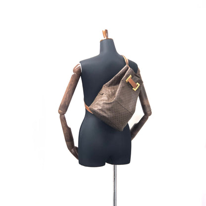 CELINE Macadam Drawstring One shoulder bag Sling bag Brown Vintage Old CELINE b5kt2p