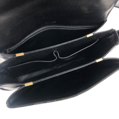 CELINE Blason Triomphe Crossbody Shoulder bag Black Old Celine vintage chggjy