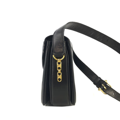 CELINE Blason Triomphe Crossbody Shoulder bag Black Old Celine vintage chggjy