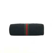 Load image into Gallery viewer, GUCCI sherry line canvas leather GG canvas shoulder bag black green vintage old 3izaze
