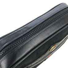 Load image into Gallery viewer, GUCCI sherry line canvas leather GG canvas shoulder bag black green vintage old 3izaze
