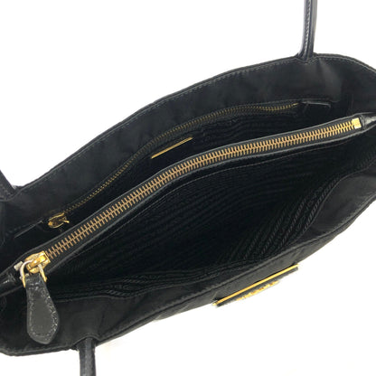 PRADA Triangle logo Nylon Tote bag Black Vintage 6kxehn