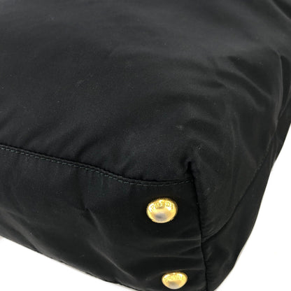 PRADA Triangle logo Nylon Tote bag Black Vintage 6kxehn