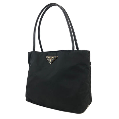 PRADA Triangle logo Nylon Tote bag Black Vintage 6kxehn