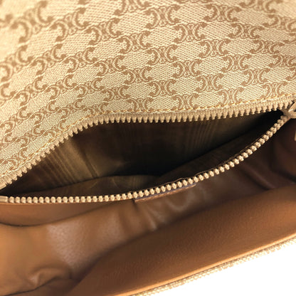 CELINE Macadam Front buckle Flap Shoulder bag Beige Vintage Old CELINE fmufdh