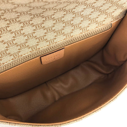 CELINE Macadam Front buckle Flap Shoulder bag Beige Vintage Old CELINE fmufdh