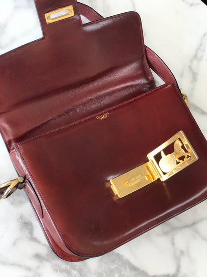 CELINE Horse carriage Crossbody Shoulderbag Bordeaux Vintage Old CELINE er7u4j