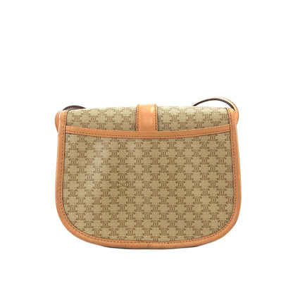 CELINE Macadam Front buckle Flap Shoulder bag Beige Vintage Old CELINE fmufdh
