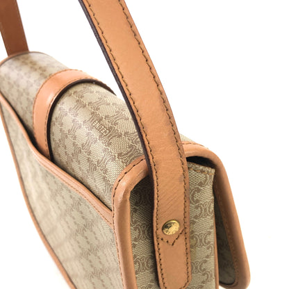 CELINE Macadam Front buckle Flap Shoulder bag Beige Vintage Old CELINE fmufdh
