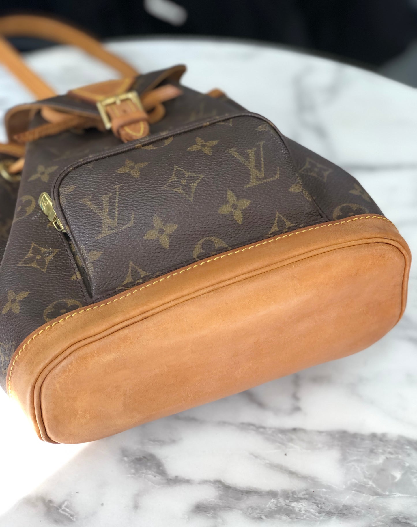 LOUIS VUITTON Monogram Montsouris M51137 Backpack Brown Vintage Old ncci75