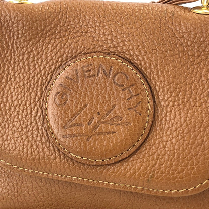 GIVENCHY 標誌皮革單肩包 棕色 復古 舊款 m44g76