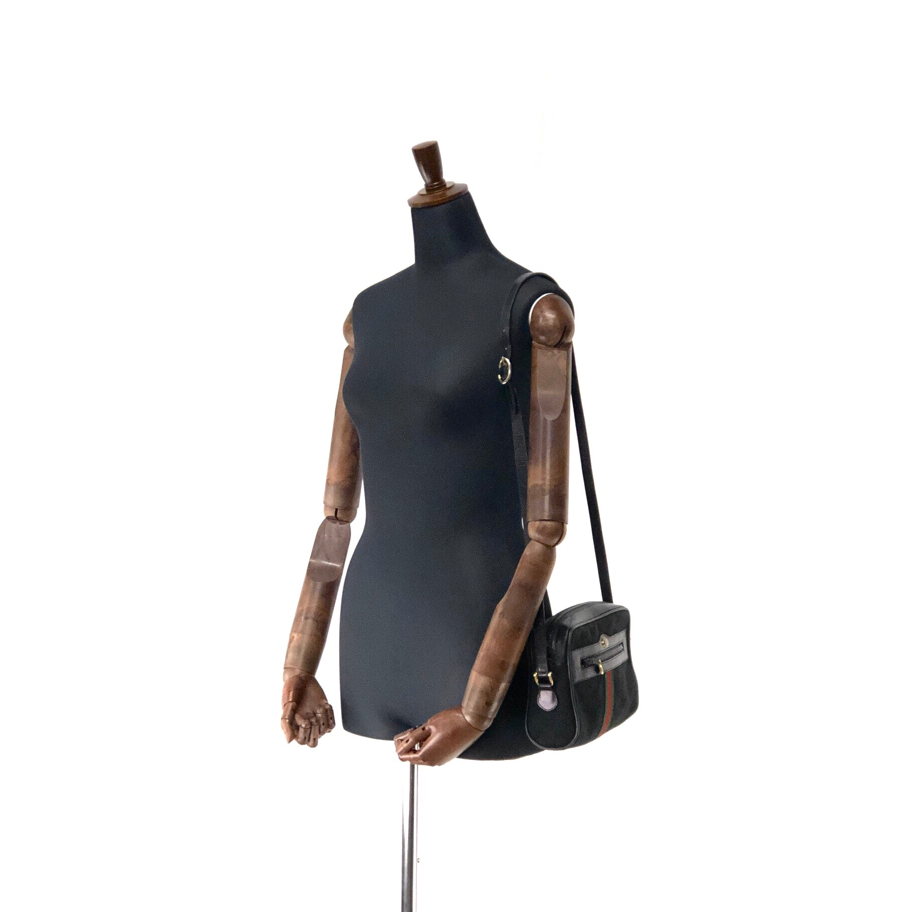 GUCCI Handbag 630923 Sherry line canvas/leather Black Black Women
