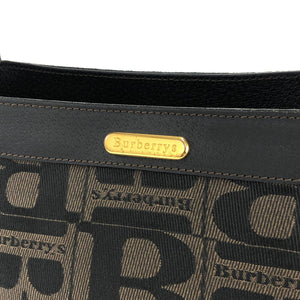 Burberrys' Logo Patterned Jacquard Shoulder Bag Brown Vintage Old i8tw8c