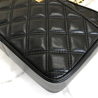 GIVENCHY 標誌絎縫皮革鏈單肩包 黑色 復古 舊款 aw5cyu