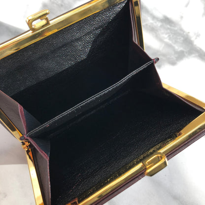 GIVENCHY 標誌扣緊湊型皮夾 棕色 復古 舊款 gk648r