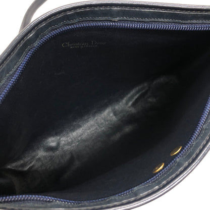 Christian Dior Logo Trotter Oblique Jacquard Shoulder bag Navy Vintage Old 3u4mfp