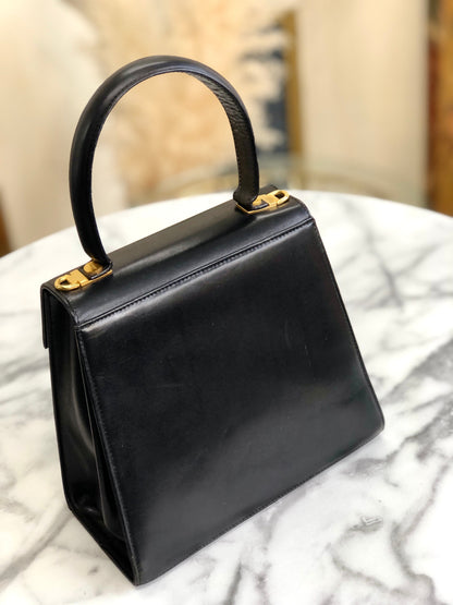 Salvatore Ferragamo Gancini Crossbody Handbag Shoulderbag Black Vintage Old wufary