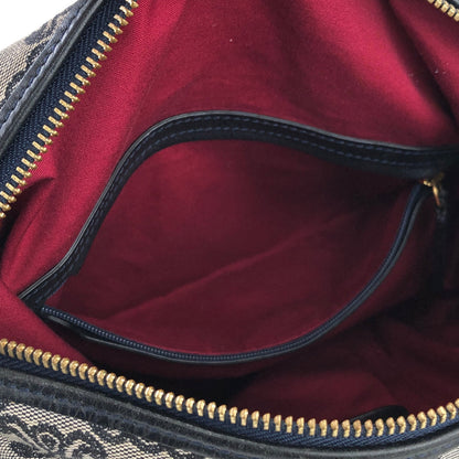 CELINE Triomphe pattern Jacquard Mini boston bag Handbag Black Vintage Old Celine 8egcyx