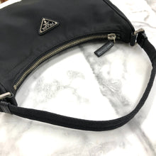 Load image into Gallery viewer, PRADA Triangle logo Nylon Hobobag Handbag Black Vintage Old gkvrkv
