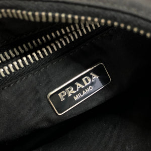 PRADA Triangle logo Nylon Hobobag Handbag Black Vintage Old gkvrkv