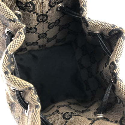 GUCCI GG canvas Drawstring Mini Handbag Pouch Black Vintage Old Gucci cxne44