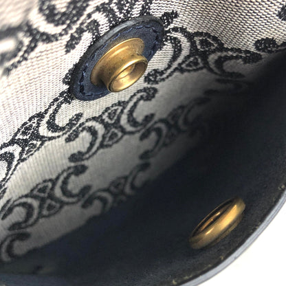 CELINE Triomphe pattern Jacquard Mini boston bag Handbag Black Vintage Old Celine 8egcyx