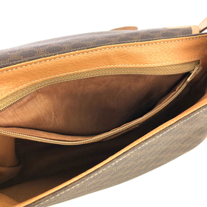CELINE Macadam Flap Crossbody Shoulder bag Brown Vintage Old CELINE f873rk